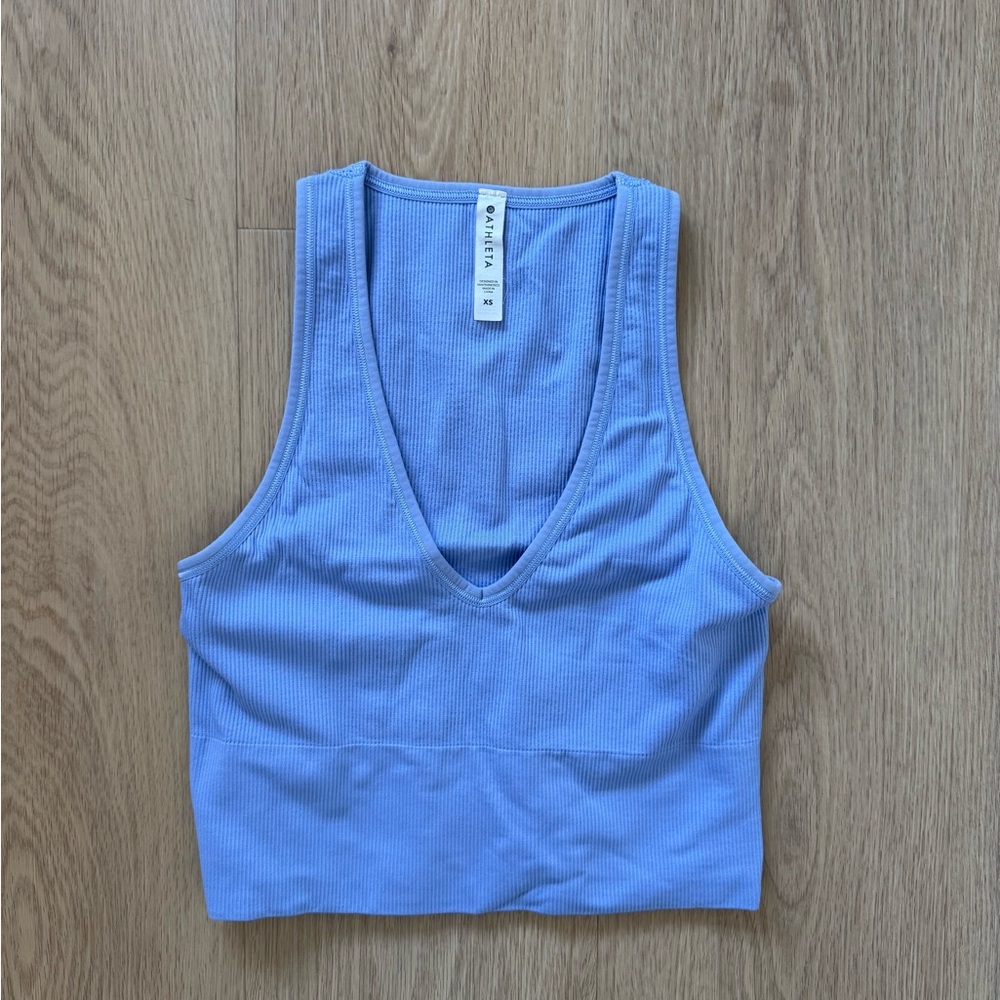 Athleta Lavender Ribbed V-Neck Tank Top
